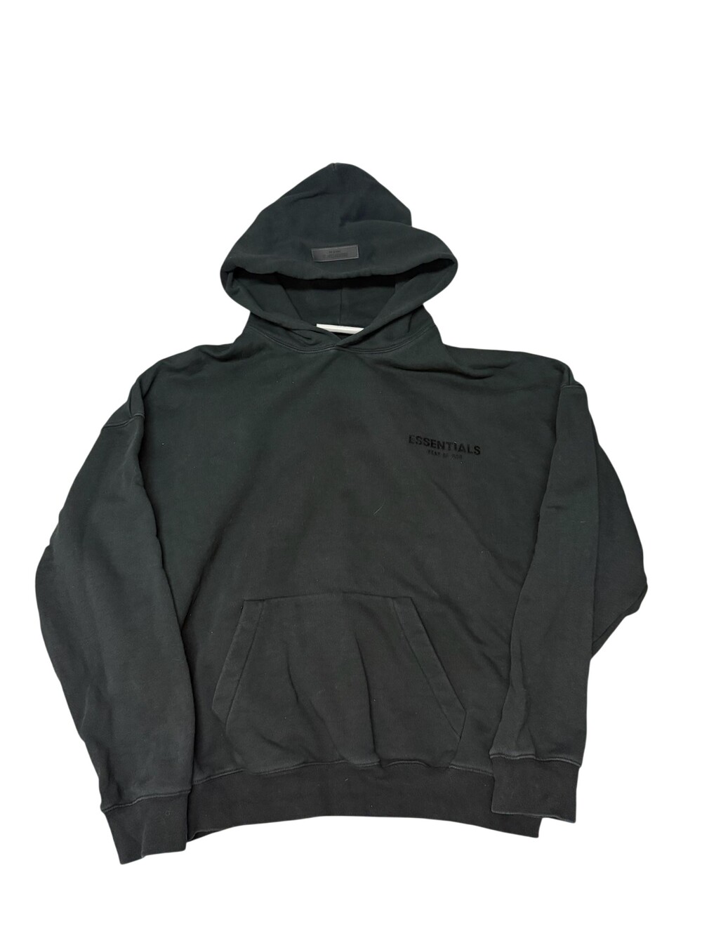Fear Of God Essentials Hoodie Sweatshirt Mens XL Black Fleece Logo Pullover